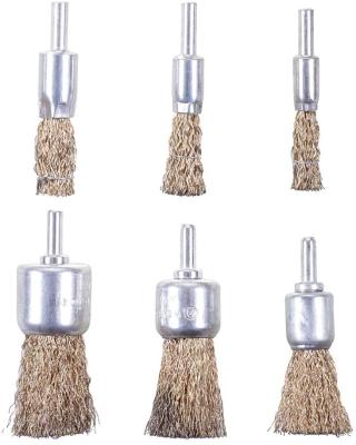 China For Removing Rust 9pcs Set Brass Coated Steel Wire Brush Wheel Cup Drill Attachments Edges Rust Removal For Dremel Rotary Grinder Tool for sale