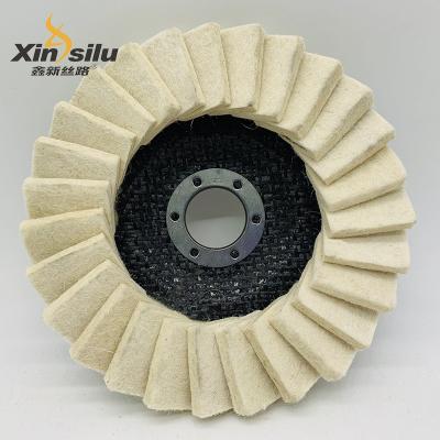 China Premium Wool Felt Stainless Steel Fin Disc Polishing Abrasive Wheel With Fiberglass Backing For Metal Stainless Steel Glass Ceramic Polish for sale