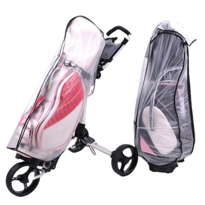 China Waterproof Big Zipper Waterproof Design Clear PVC Rain Cover For Golf Bag for sale