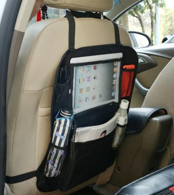 China Fancy Foldable Car Seat Protector Backseat Hanging Hanging Organizer with Touch Screen Tablet Holder for Kids Toddler for sale