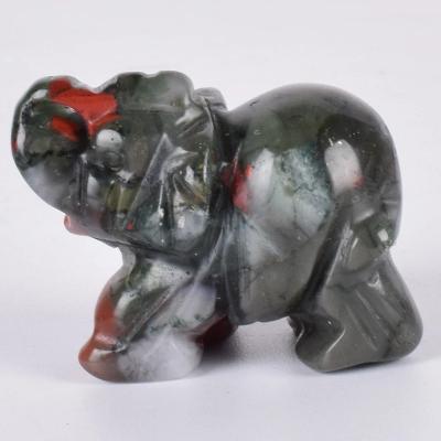 China Europe Hand Craved Healing Reiki Charm Jewelry Accessories Chakra Feng Shui Figurine Decor Jasper Mini Elephant Statue Natural Stone for sale