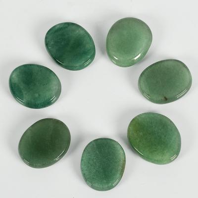 China Europe Aventurine Worry Stone Jade Mineral Hand Massage Natural Skin Care Tumbled Gemstone Palm Stone Chakra Garden Decor for sale