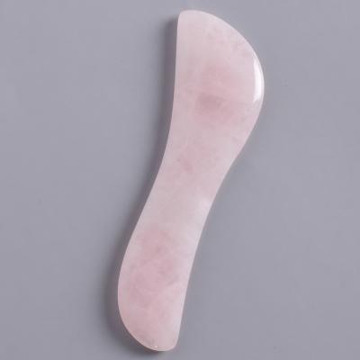 China Body Beauty Product Rose Quartz S Shape Gua Sha Tool Pink Jade Mineral Stone For Body Scrubbing Gua Sha Board Massage Face Care for sale