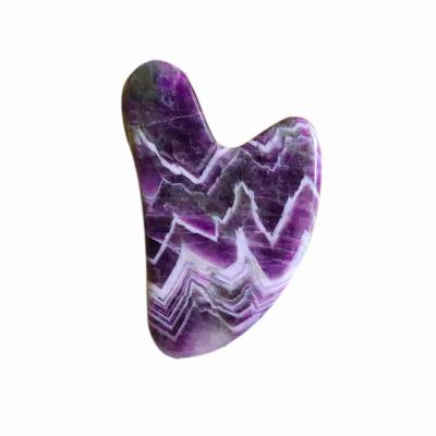 China Hot Selling High Quality Purple Amethyst Body Christmas Gift Heart Shaped Gua Sha Board For Body Blood Circulation Skin Health for sale