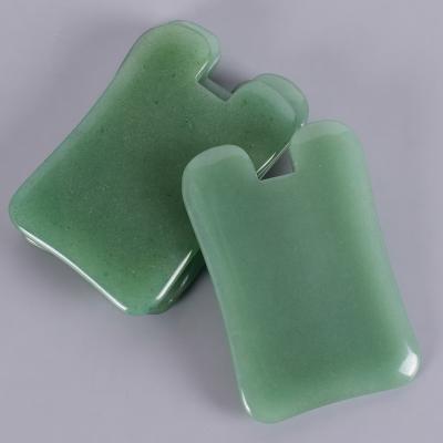 China Real Aventurine Stone Traditional Green Body Gua Sha Massage Scraping Tool For Body Blood Circulation Skin Lift for sale