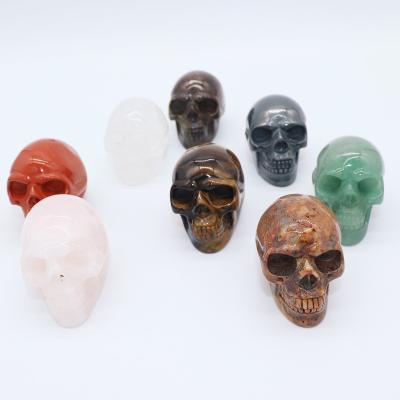 China Folk Art High quality grinding and polishing natural gemstone semi-precious jade carved skulls skeleton sculpture for art and collectable for sale