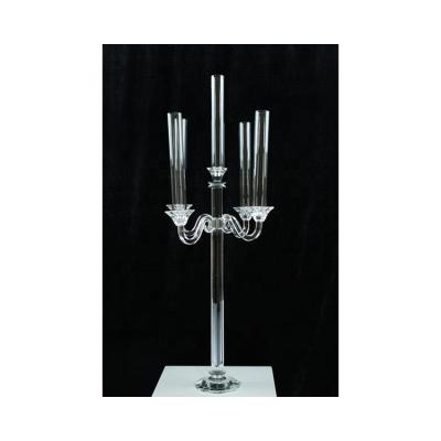 China Folk 5am Crystal Candelabra Crystal Candle Holders 5am Art Tubes Hot Selling Crystal Glass for sale