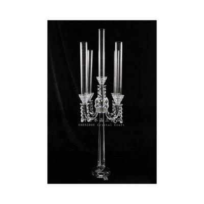 China Crystal Candelabra Candle Holder Wedding Centerpieces 5 A.M. Candlestick Decoration for sale