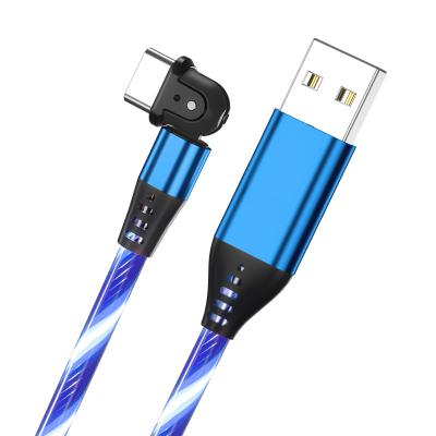 China Camera Factory Price Led Charging Flowing Type-C Type C Connector Usb Glow Colors Charger F Cable for sale