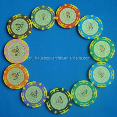 China Portable & fashionable & 14 Grams Eco-Friendly Clay Poker Chips With Custom Design for sale