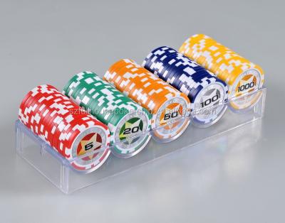 China ABS or clay or ceamic acrylic poker chip (100pc chip holder with the poker chip) for sale