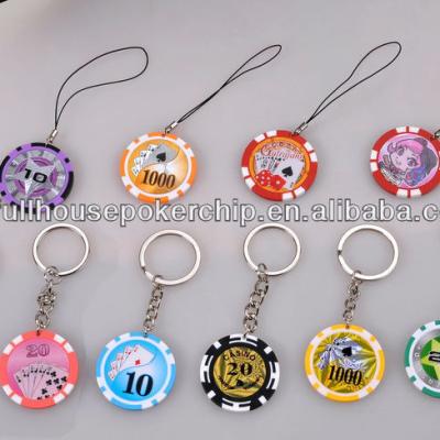 China casino poker chip key chain 40 43 55mm for sale