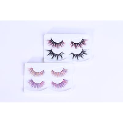 China Feather Eyelashes Color Handmade False Eyelashes Color Natural Soft Curling Eyelashes for sale