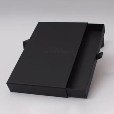 China Recyclable Custom Logo Folder Black Rectangle Drawer Paper Box Packaging for sale