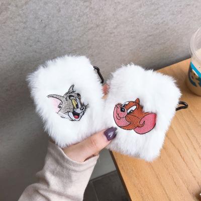 China Bag Design Winter Case For Airpods 2 Girls Embroidery Protective Airpods Bags For Airpods Case Fluffy for sale