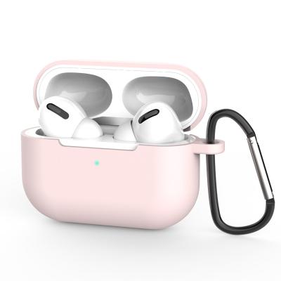 China Protect Shockproof Case For Airpods With Hook Anti-lost 1.5 Mm Thickness Pink Silicone Case For Apple Airpod Pro for sale