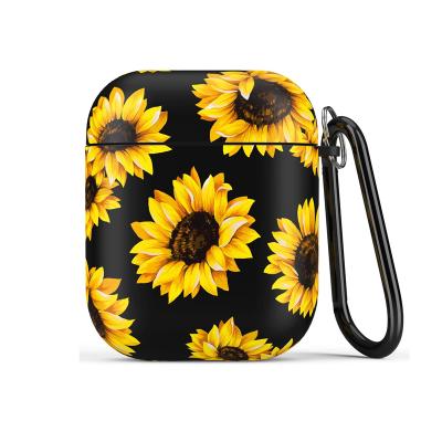 China G-dragon serape sunflower shell soft tpu flower pattern eco-friendly daisy material suitcase for airpods case for sale