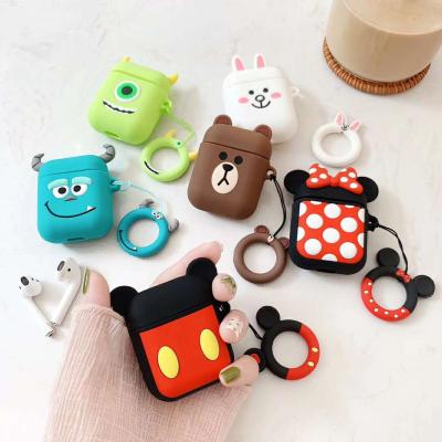 China Wholesale Earphone Accessories Silicone 3D Scratch-Resistant Cartoon For Airpods Case Cover For Airpods Case Silicone for sale