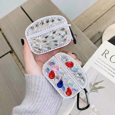 China For Earbuds For Airpods Cases Cover Crystal Flash 3d Diamond Shiny Women For Luxury Airpod Pro Case Bling Hard Rhinestone for sale