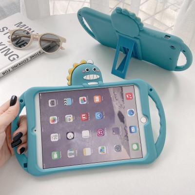 China Cartoon Dinosaur High Protective Silicone Case For iPad 7 10.2 Inch Cover a1458 For Baby Carry Case For iPad 10.2 for sale