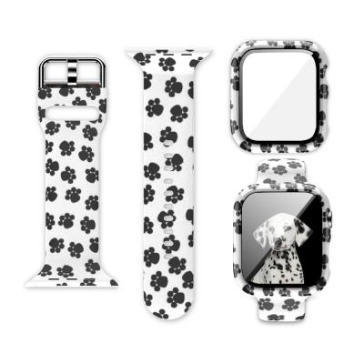 China For iWatch 38/40/41/42/44/45mm for iwatch 4 band 5 6 3 2 for iwatch silicone strap and case for iwatch cover for sale