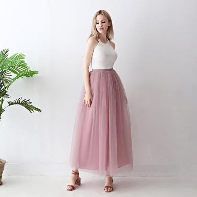 China Plus Size 5 Layers Skirt New Tutu Skirt Women Pleated Long Tulle Girls Skirt Women for sale