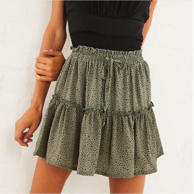 China Plus Size Summer Women's Short Skirt High Waist Chiffon Swing Big Shape Casual Skirt Women's Skirts for sale