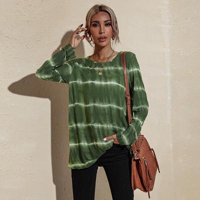 China 2021 Autumn Winter New Hot QUICK DRY Long Sleeve T-shirt Stripe Pullovers Loose Ladies for sale