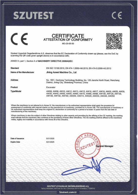 CE - Jining Aowei Machine Co., Limited