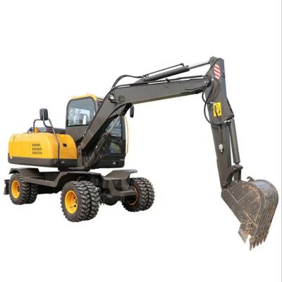 China Medium Wheel Construction Excavator 8 Ton Excavator With Rubber Track For Sale for sale