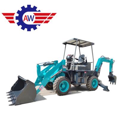 China Construction Material Stores China Factory Price Cheap Farm Backhoe Loader 4x4 Excavator Wheel Digger Tractor Shovel Small for sale