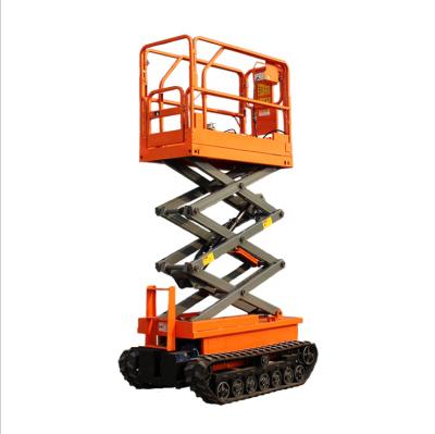 China Cheap Easy Operation Safety Convenience In Stock 3m4m 5m 6m Electric Self Propelled Crawler 6m Tracked Scissor Lift Platform for sale