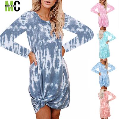 China Wholesale Custom Made Breathable Summer Bodycon Women Tie Dye Maxi Dress for sale