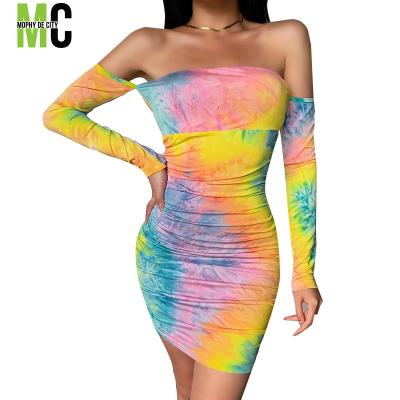 China Wholesale Custom Made Breathable Summer Bodycon Women Tie Dye Maxi Dress for sale