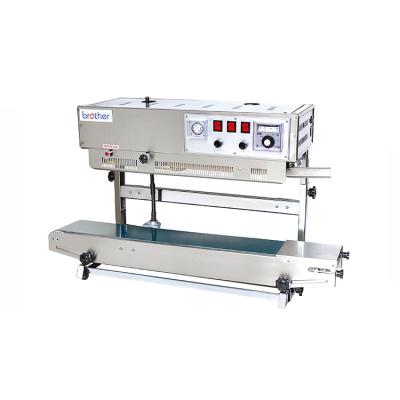 China FRD1000LW Food Automatic Vertical Solid Ink Printing Continuous Foil Rack Up Pouch Plastic Bag Heat Sealer Sealing Machine for sale