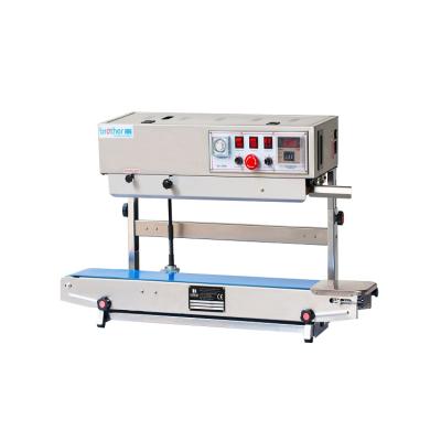 China Automatic Food Continuous Vertical Solid Ink Stand Up Plastic Bag Pouch Aluminum Heat Strip Sealer for sale