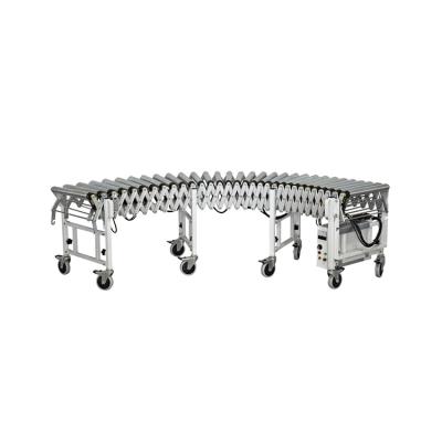 China Hotels Stainless Steel Heavy Duty Flexible Extendable Motorized Roller Conveyor for sale