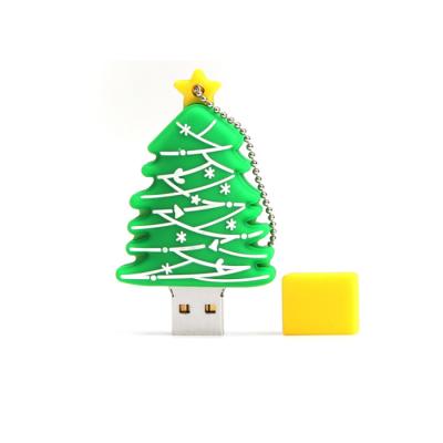 China Flash Storage USB Disk Christmas Tree PVC USB Drive 4GB 8GB 16GB 32GB 64GB USB Stick for Business Gift for sale