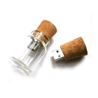 China Custom Floating Bottle USB 2.0 Storage USB Disk 3.0 4GB 8GB 16GB 32GB Cork USB Drive Instant Wedding Gift for sale