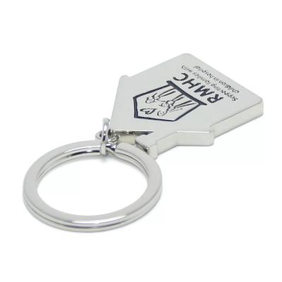 China Custom Key Chain Ring Holder Metal Keyring House Real Estate Advertising Gift Croatia Zagreb Souvenir Gifts Screen Start Key Chain for sale