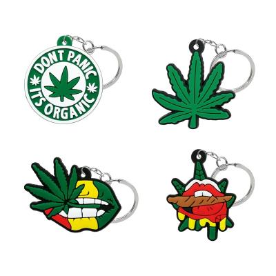 China Promotional Wholesale Custom Keychains 2D /3D Leaf Shaped Key Chain PVC Soft Rubber Key Chain With Your Logo Name for sale