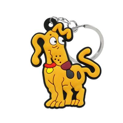 China Promotional Wholesale Cheap Keychains PVC Dog Shape Custom Rubber Key Chain for sale