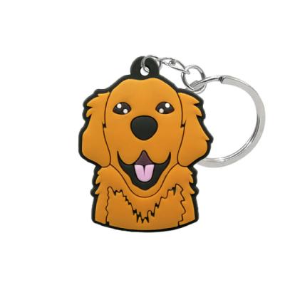 China Promotional Keychains Accept Custom LOGO Dog Shape Key Chain PVC Rubber Key Chain for sale