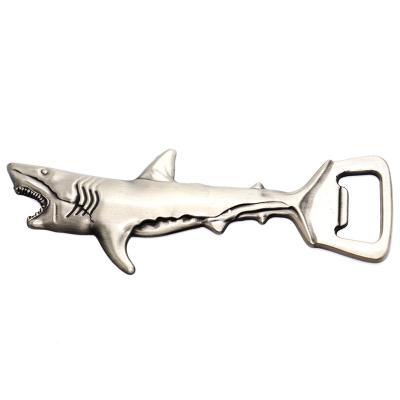 China Custom Metal Shape Opener Promotional Gift Shark Metal Bottle Opener Key Chain With Logo for sale