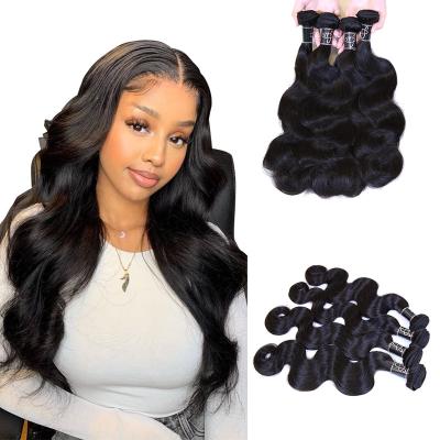 China ALL Wave Unprocessed Virgin Hair Bundles, Double Hair Weft Extension, High Quality Raw Virgin Aligned Cuticle Hair Extensions for sale