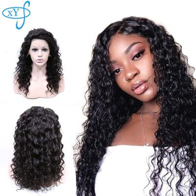 China Top deep wave grade 11a lace wig top sellers, factory virgin glueless water wave half lace wig, free sample full lace wig hd water wave for sale