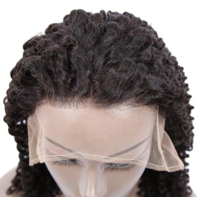 China Cheap Raw Unprocessed Deep Wave Curly Virgin Brazilian Cruly Hair Wig, Hot Sale Short Beautiful And Long Pixie Transparent Lace Front Wig for sale