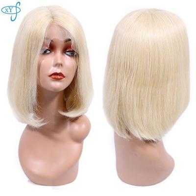 China Free Shipping Silky Straight Wave Selling Virgin Blonde Wigs For Black Women,Lace Bob Wigs Pixie Cut,Hot Lace Front Wig Glueless Remy Blonde Bob 613 for sale