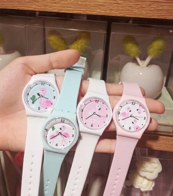 China New Silicone Candy Jelly Color Student Watch Girls Non-Specific Clock Fashion Flamingo Watches Children Wristwatch Cartoon Children Quartz Watch for sale