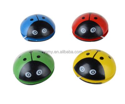 China Mini Cartoon Ladybug Cute Yoyo Balls Professional Color Spinning Balls Wooden Simple Bearing Children's Educational Toys for sale